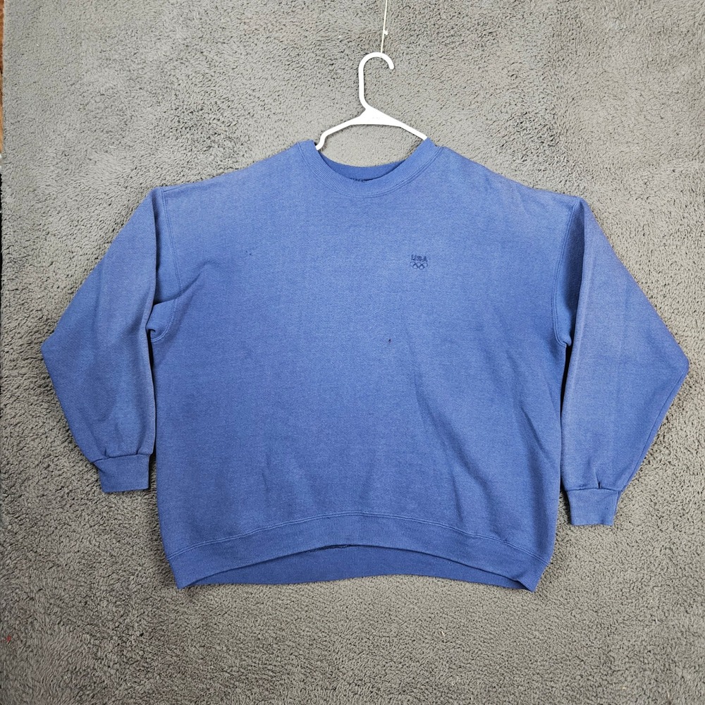 Vintage 90s JC Penny USA Olympic Blue Crewneck Sweatshirt XL USA Made